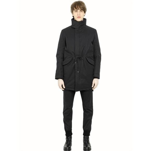 Helmut Lang Jacket Black XL Winter Coat Cargo Utility Hooded Parka Heavy Long - Picture 1 of 16